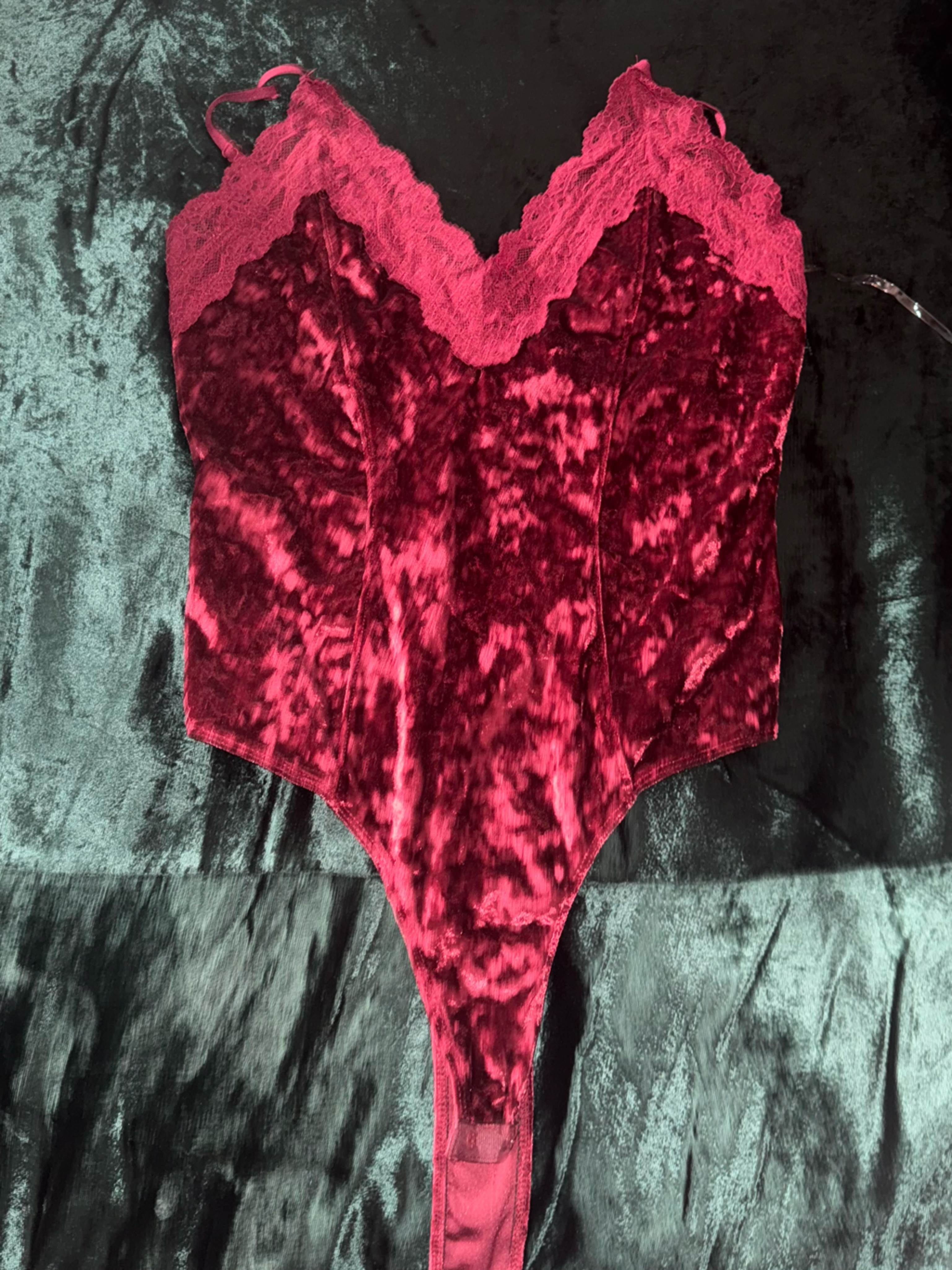 Velvet Red Bustier Tank Top - Women Intimates